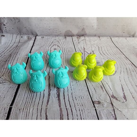 10 Monsters Inc University Birthday Cake/Cupcake Rings -5 Mike & 5 Sulley - Picture 1 of 5